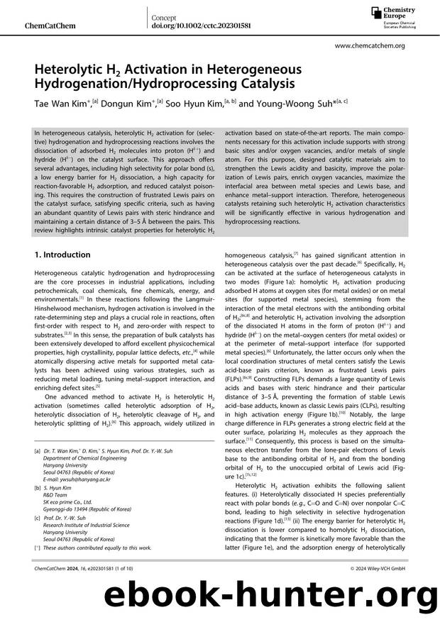 Heterolytic H2 Activation in Heterogeneous HydrogenationHydroprocessing Catalysis by Unknown