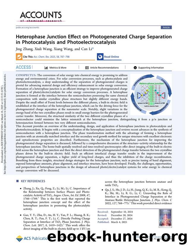 Heterophase Junction Effect on Photogenerated Charge Separation in Photocatalysis and Photoelectrocatalysis by Jing Zhang Xiuli Wang Xiang Wang & Can Li