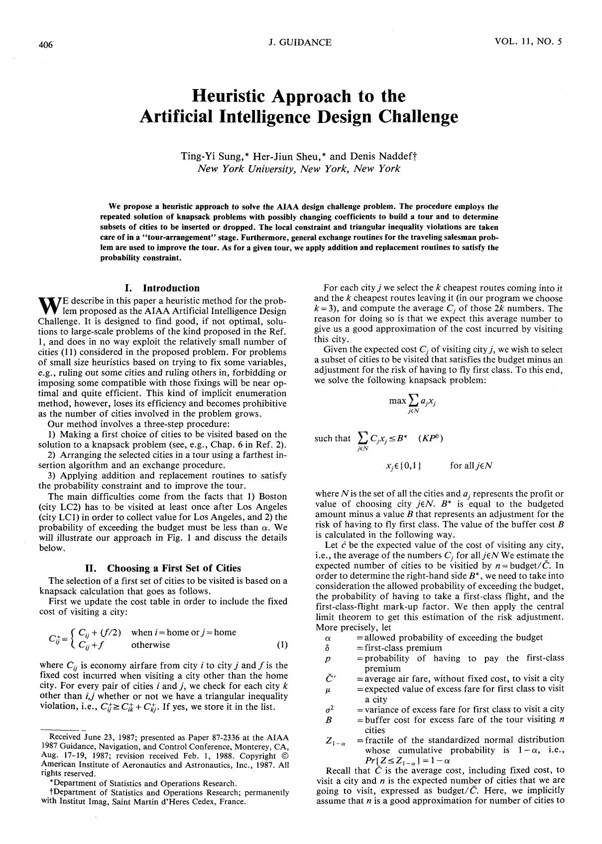 Heuristic approach to the artificial intelligence design challenge by Unknown