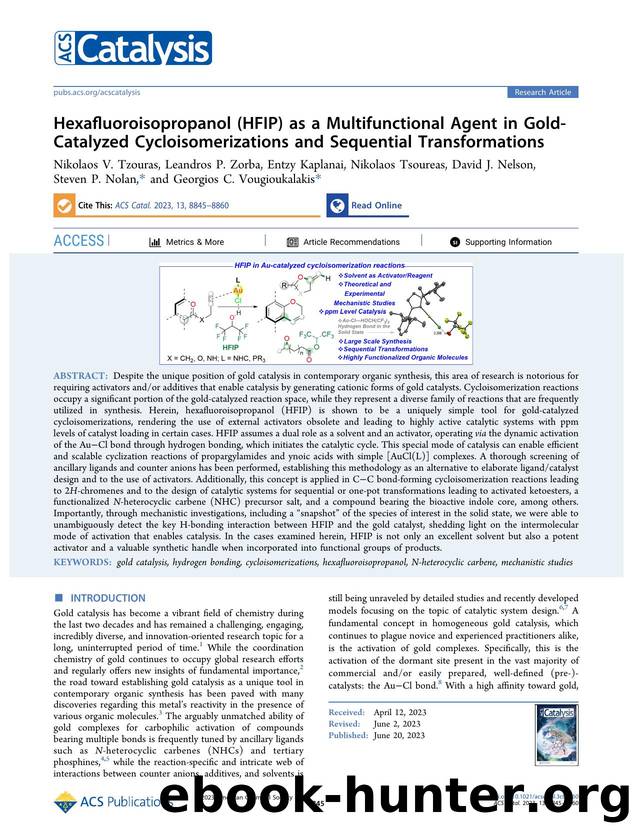 Hexafluoroisopropanol (HFIP) as a Multifunctional Agent in Gold-Catalyzed Cycloisomerizations and Sequential Transformations by unknow