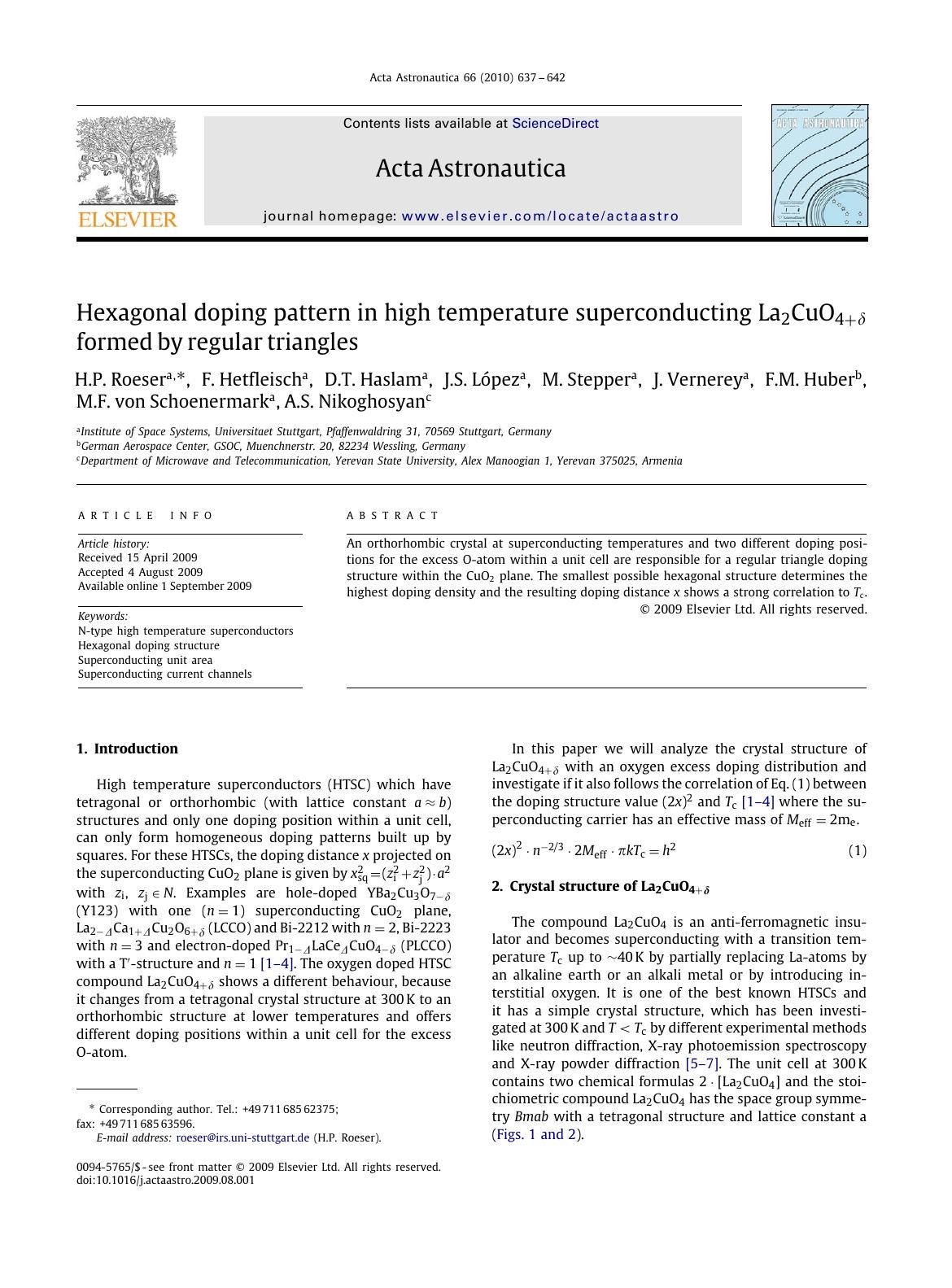 Hexagonal doping pattern in high temperature superconducting La2CuO4+Î´ formed by regular triangles by unknow