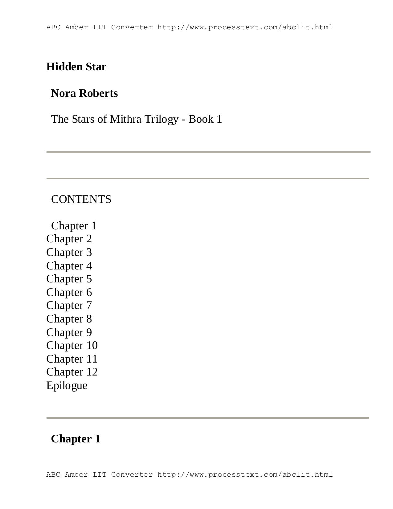 Hidden Star by Nora Roberts by Unknown