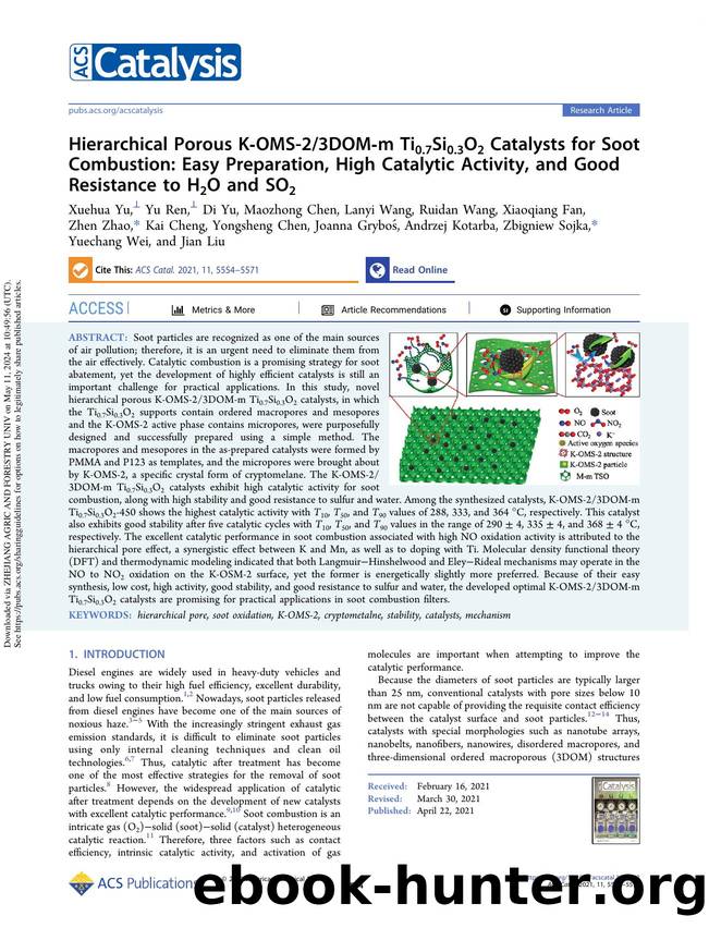 Hierarchical Porous K-OMS-23DOM-m Ti0.7Si0.3O2 Catalysts for Soot Combustion: Easy Preparation, High Catalytic Activity, and Good Resistance to H2O and SO2 by unknow