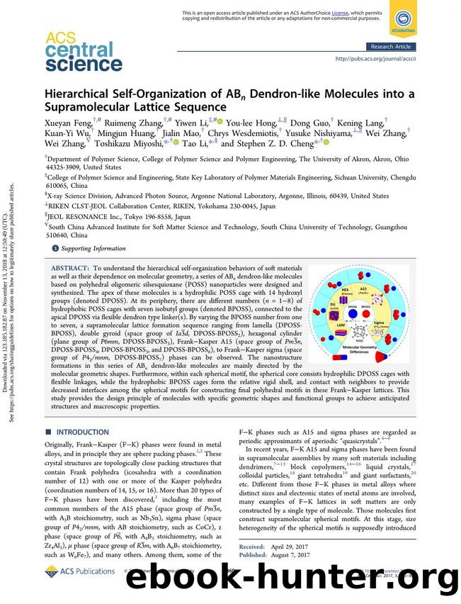 Hierarchical Self-Organization of ABn Dendron-like Molecules into a Supramolecular Lattice Sequence by unknow