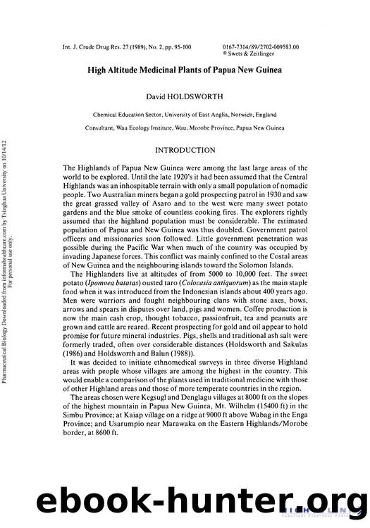 High Altitude Medicinal Plants of Papua New Guinea by David Holdsworth