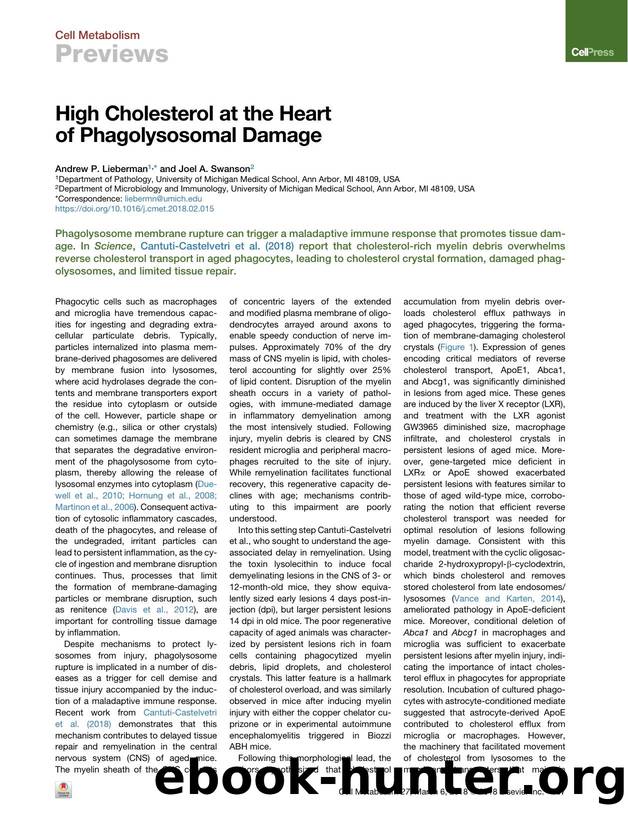 High Cholesterol at the Heart of Phagolysosomal Damage by Andrew P. Lieberman & Joel A. Swanson