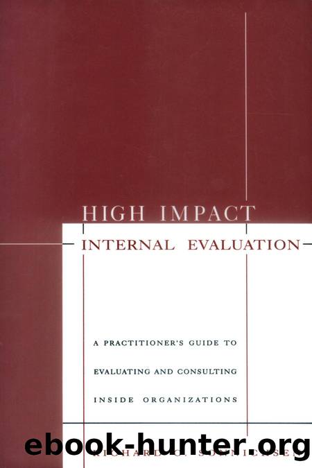 High Impact Internal Evaluation : A Practitioners Guide to Evaluating and Consulting Inside Organizations by Richard C. Sonnichsen