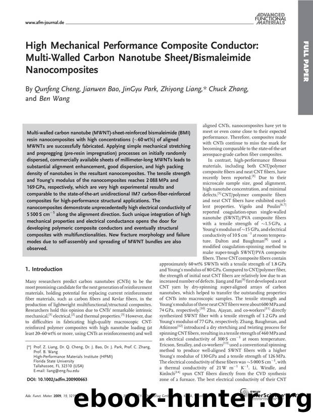 High Mechanical Performance Composite Conductor: Multi-Walled Carbon Nanotube SheetBismaleimide Nanocomposites by Unknown