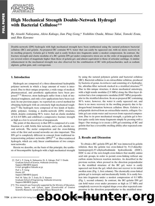 High Mechanical Strength Double-Network Hydrogel with Bacterial Cellulose by Unknown