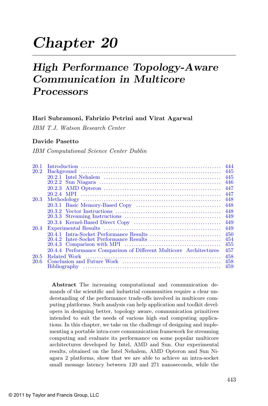 High Performance Topology-Aware Communication in Multicore Processors by Hari Subramoni Fabrizio Petrini & Virat Agarwal Davide Pasetto