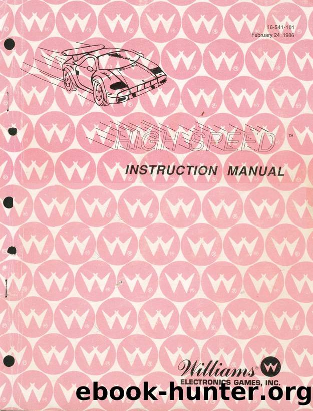 High Speed Instruction Manual by Williams Electronic Games Inc
