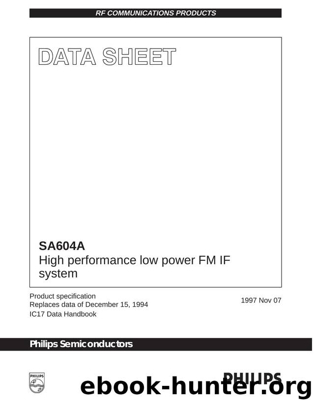 High performance low power FM IF system by Philips Semiconductors