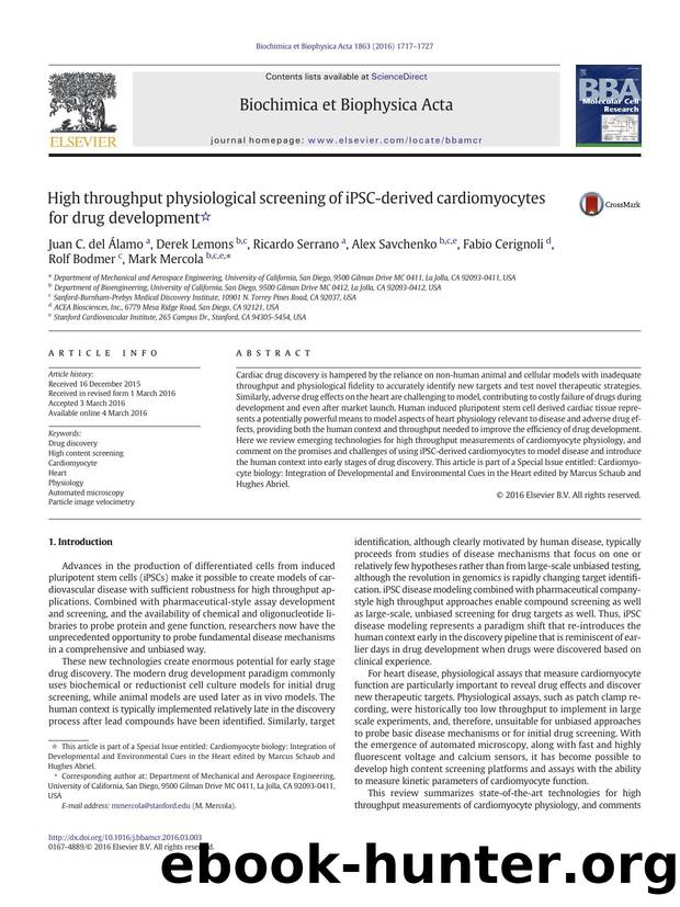 High throughput physiological screening of iPSC-derived cardiomyocytes for drug development by unknow