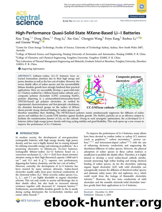 High-Performance Quasi-Solid-State MXene-Based LiâI Batteries by unknow