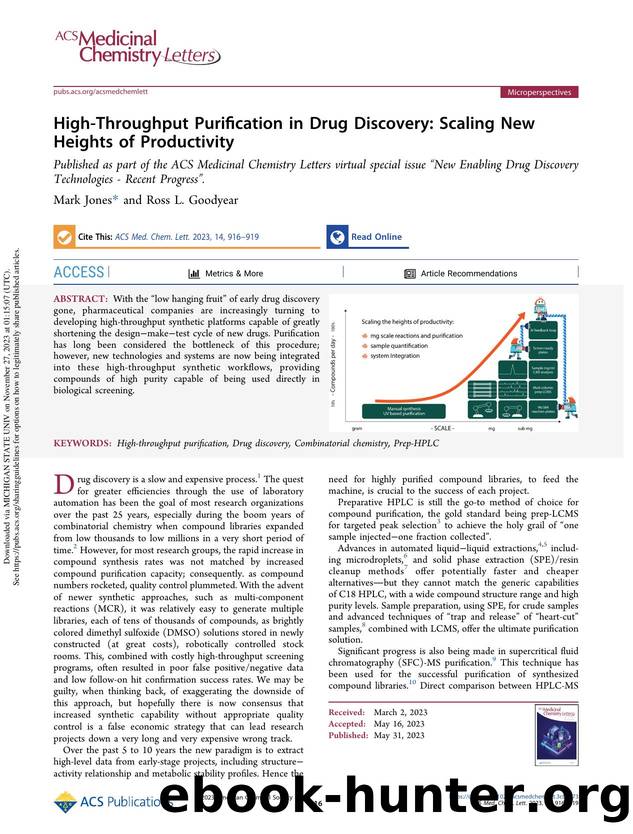 High-Throughput Purification in Drug Discovery: Scaling New Heights of Productivity by Mark Jones & Ross L. Goodyear
