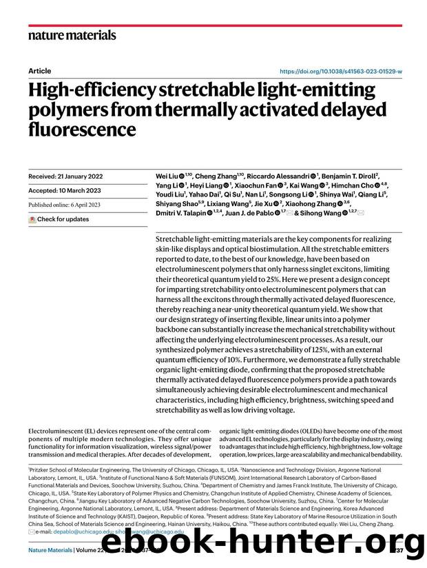 High-efficiency stretchable light-emitting polymers from thermally activated delayed fluorescence by unknow