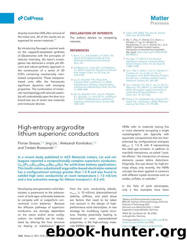 High-entropy argyrodite lithium superionic conductors by Florian Strauss & Jing Lin & Aleksandr Kondrakov & Torsten Brezesinski