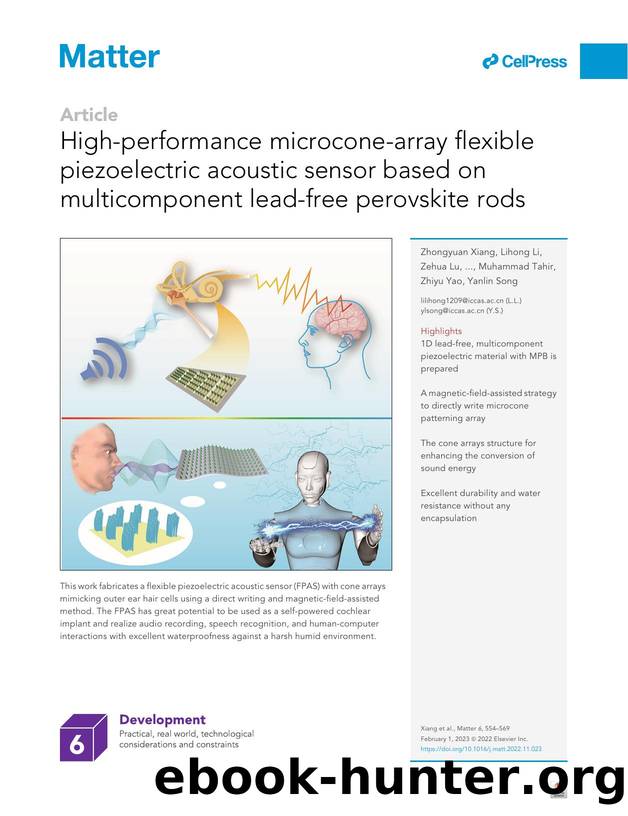 High-performance microcone-array flexible piezoelectric acoustic sensor based on multicomponent lead-free perovskite rods by unknow