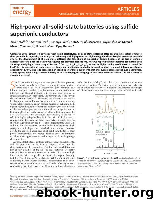 High-power all-solid-state batteries using sulfide superionic conductors by unknow