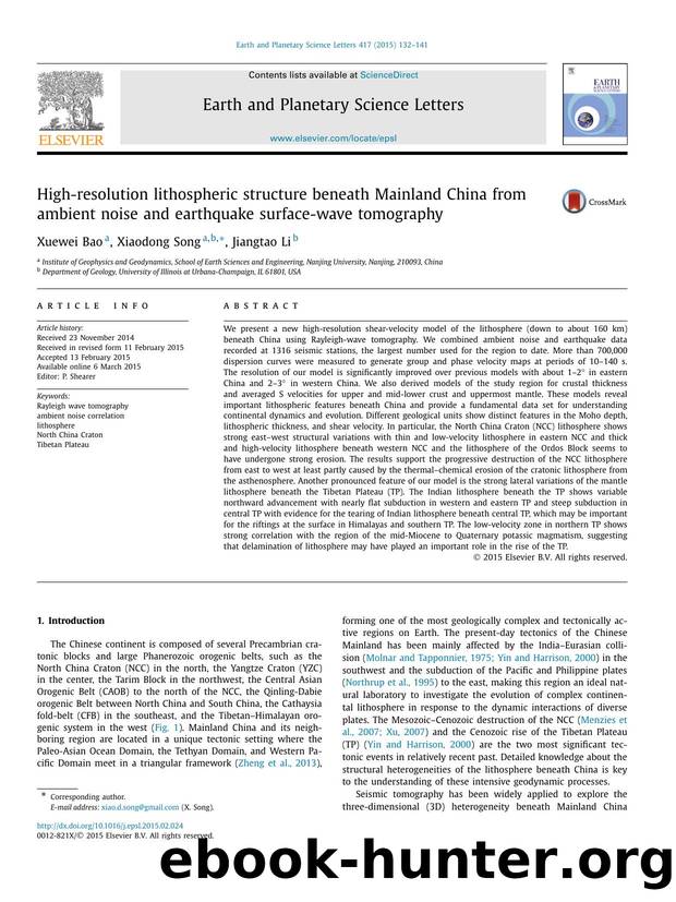 High-resolution lithospheric structure beneath Mainland China from ambient noise and earthquake surface-wave tomography by Xuewei Bao & Xiaodong Song & Jiangtao Li