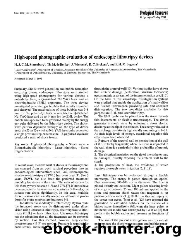 High-speed photographic evaluation of endoscopic lithotripsy devices by Unknown