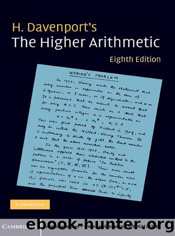 Higher Arithmetic : An Introduction to the Theory of Numbers (9781139734653) by Davenport H