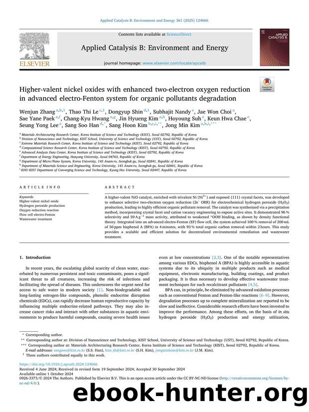 Higher-valent nickel oxides with enhanced two-electron oxygen reduction in advanced electro-Fenton system for organic pollutants degradation by unknow
