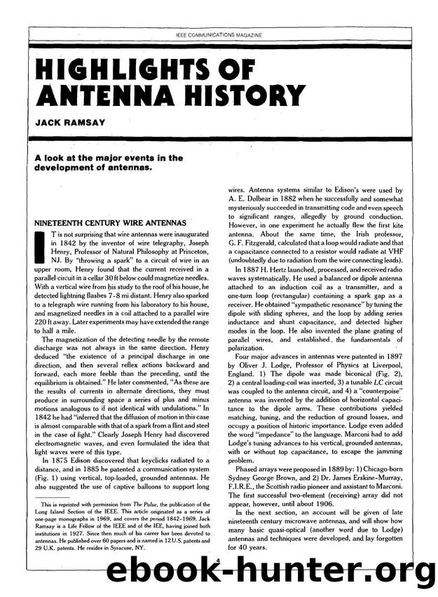 Highlights of antenna history by J. Ramsay
