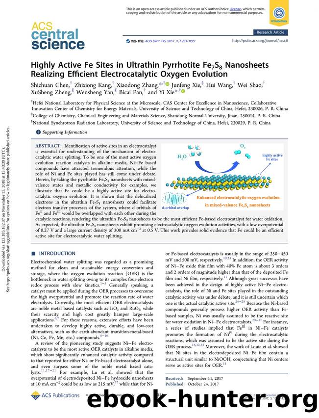 Highly Active Fe Sites in Ultrathin Pyrrhotite Fe7S8 Nanosheets Realizing Efficient Electrocatalytic Oxygen Evolution by unknow