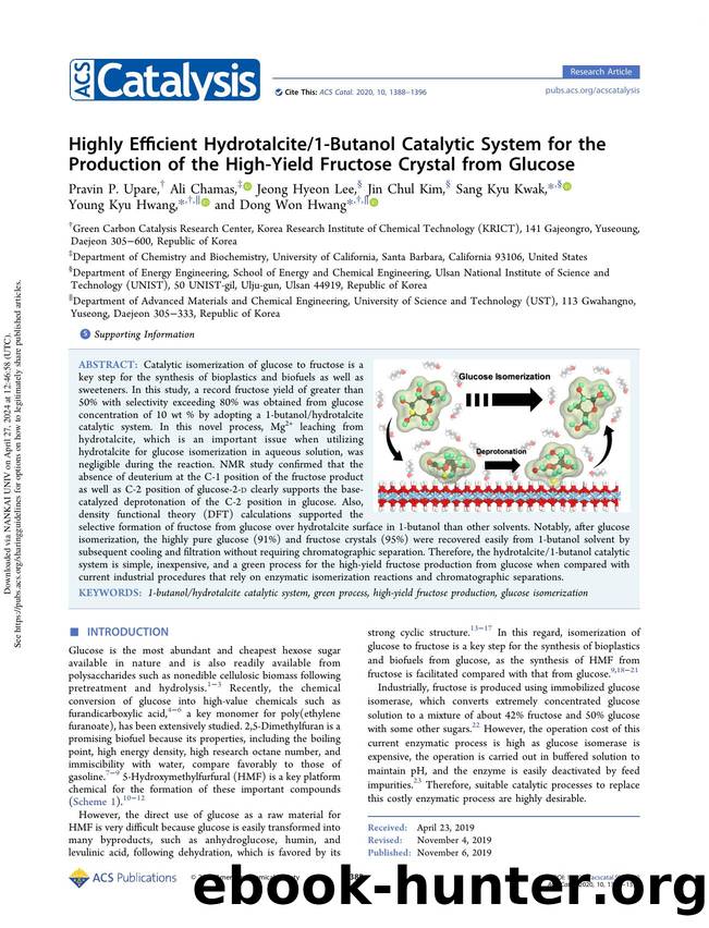 Highly Efficient Hydrotalcite1-Butanol Catalytic System for the Production of the High-Yield Fructose Crystal from Glucose by unknow