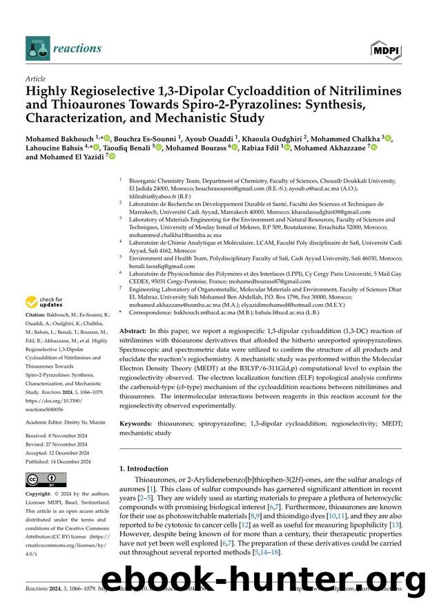 Highly Regioselective 1,3-Dipolar Cycloaddition of Nitrilimines and Thioaurones Towards Spiro-2-Pyrazolines: Synthesis, Characterization, and Mechanistic Study by unknow
