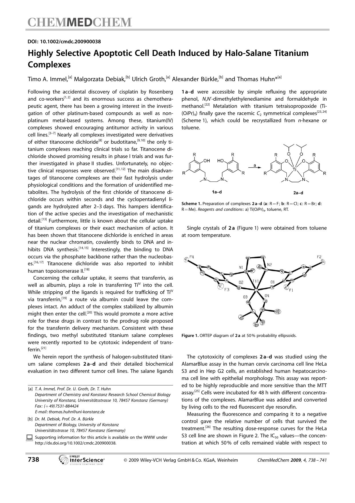 Highly Selective Apoptotic Cell Death Induced by Halo-Salane Titanium Complexes by Unknown