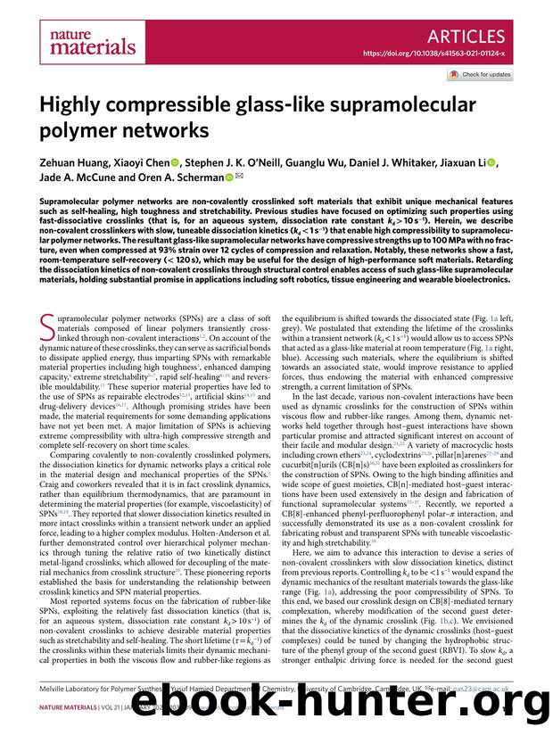 Highly compressible glass-like supramolecular polymer networks by unknow