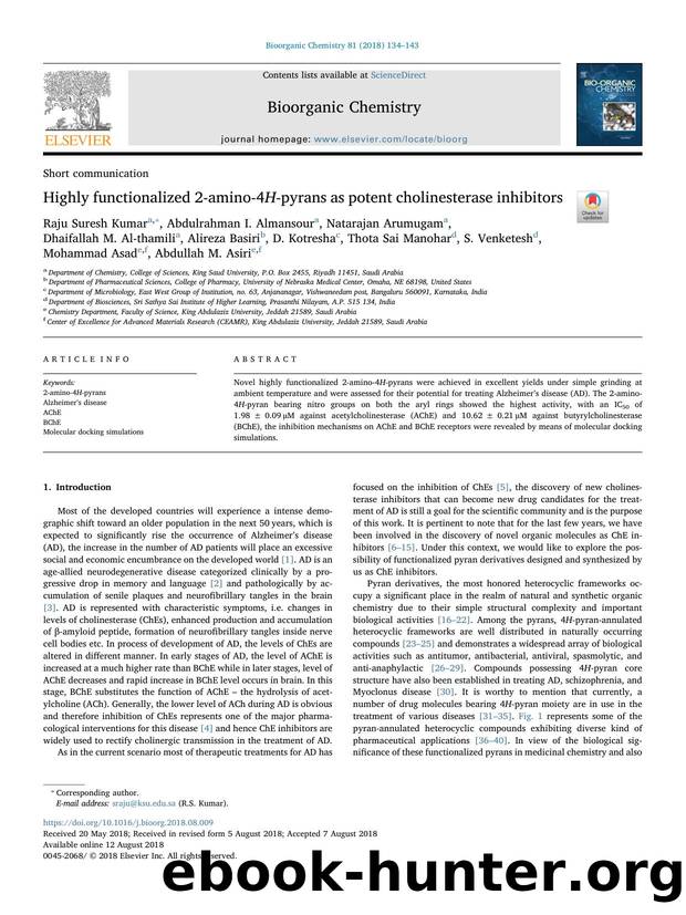Highly functionalized 2-amino-4H-pyrans as potent cholinesterase inhibitors by unknow