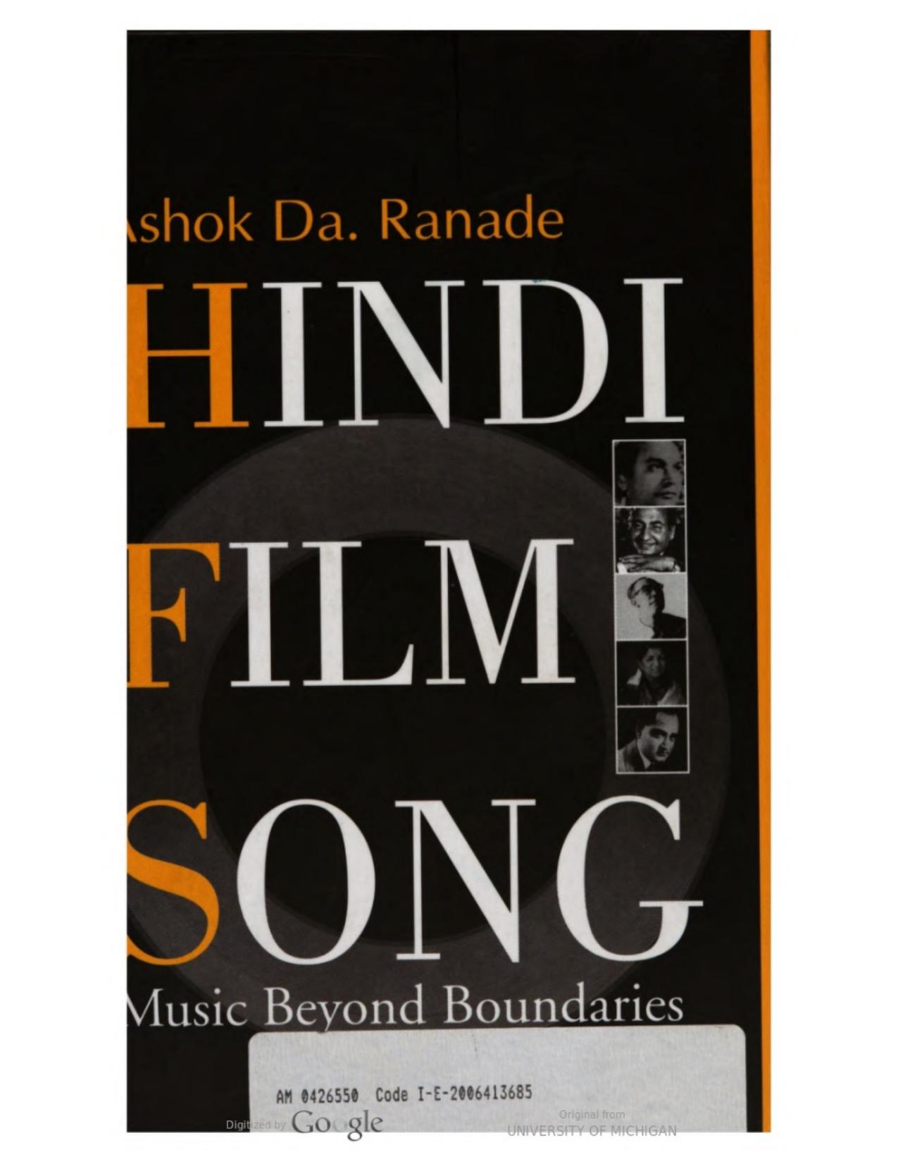 Hindi film song : Music beyond boundaries by Ashok Da Ranade
