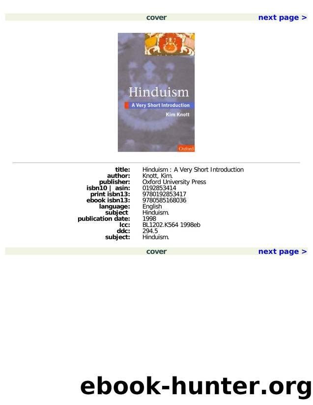 Hinduism: A very short Introduction by Kim Knott