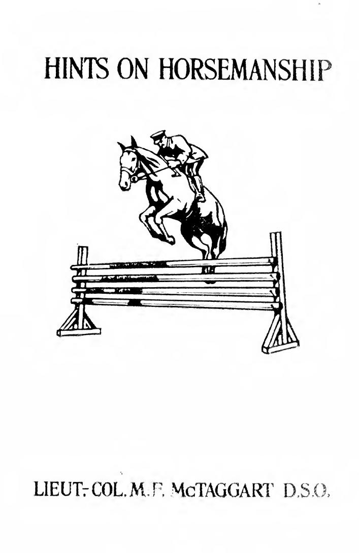 Hints on horsemanship by McTaggart M. F. (Maxwell Fielding) 1874-1936