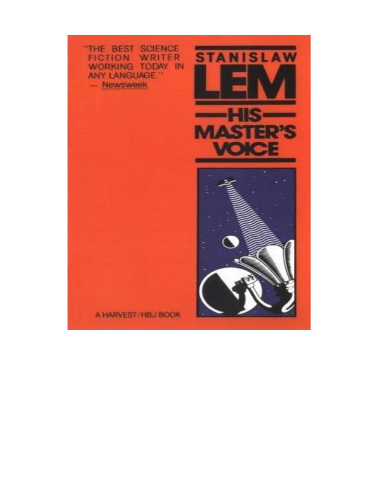 His Master's Voice by Stanislaw Lem