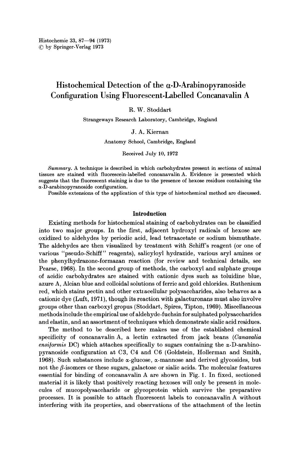 Histochemical detection of the α-D-arabinopyranoside configuration using fluorescent-labelled concanavalin A by Unknown