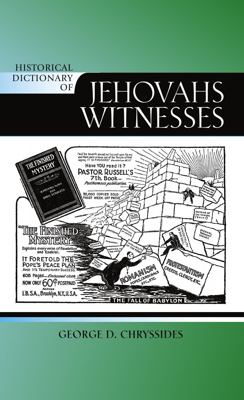 Historical Dictionary of Jehovah's Witnesses by George D. Chryssides