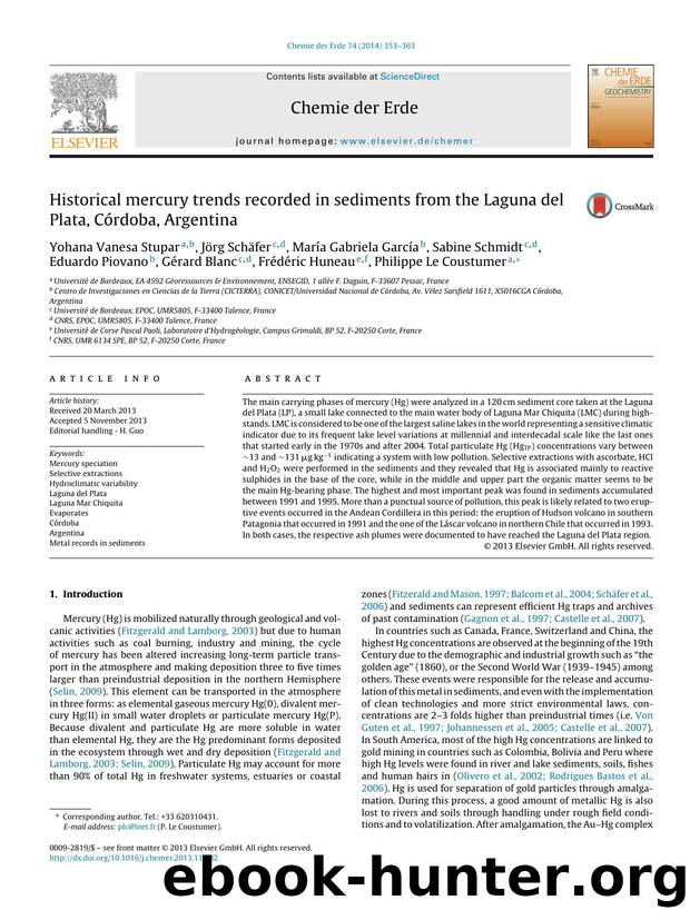 Historical mercury trends recorded in sediments from the Laguna del Plata, CÃ³rdoba, Argentina by unknow
