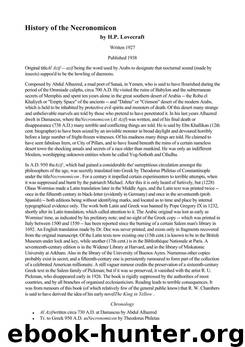 History Of The Necronomicon by H. P. Lovecraft
