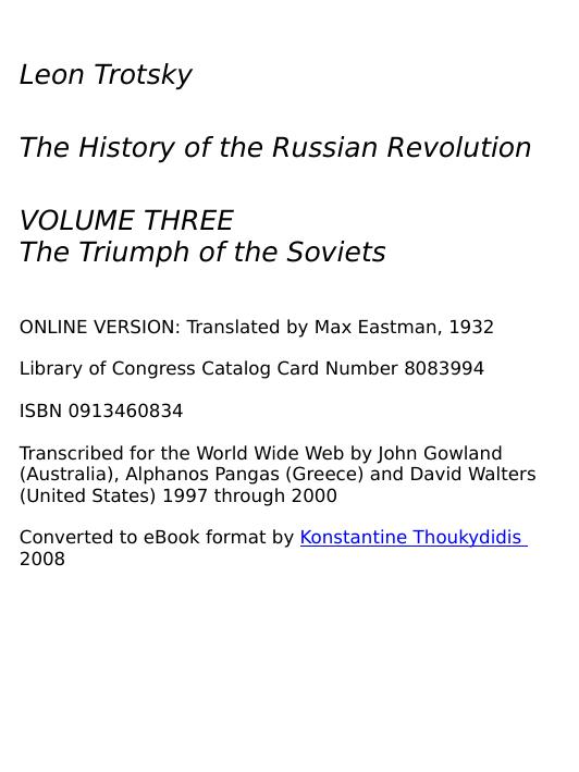 History Of The Russian Revolution [Volume III by Konstantine Thoukydidis