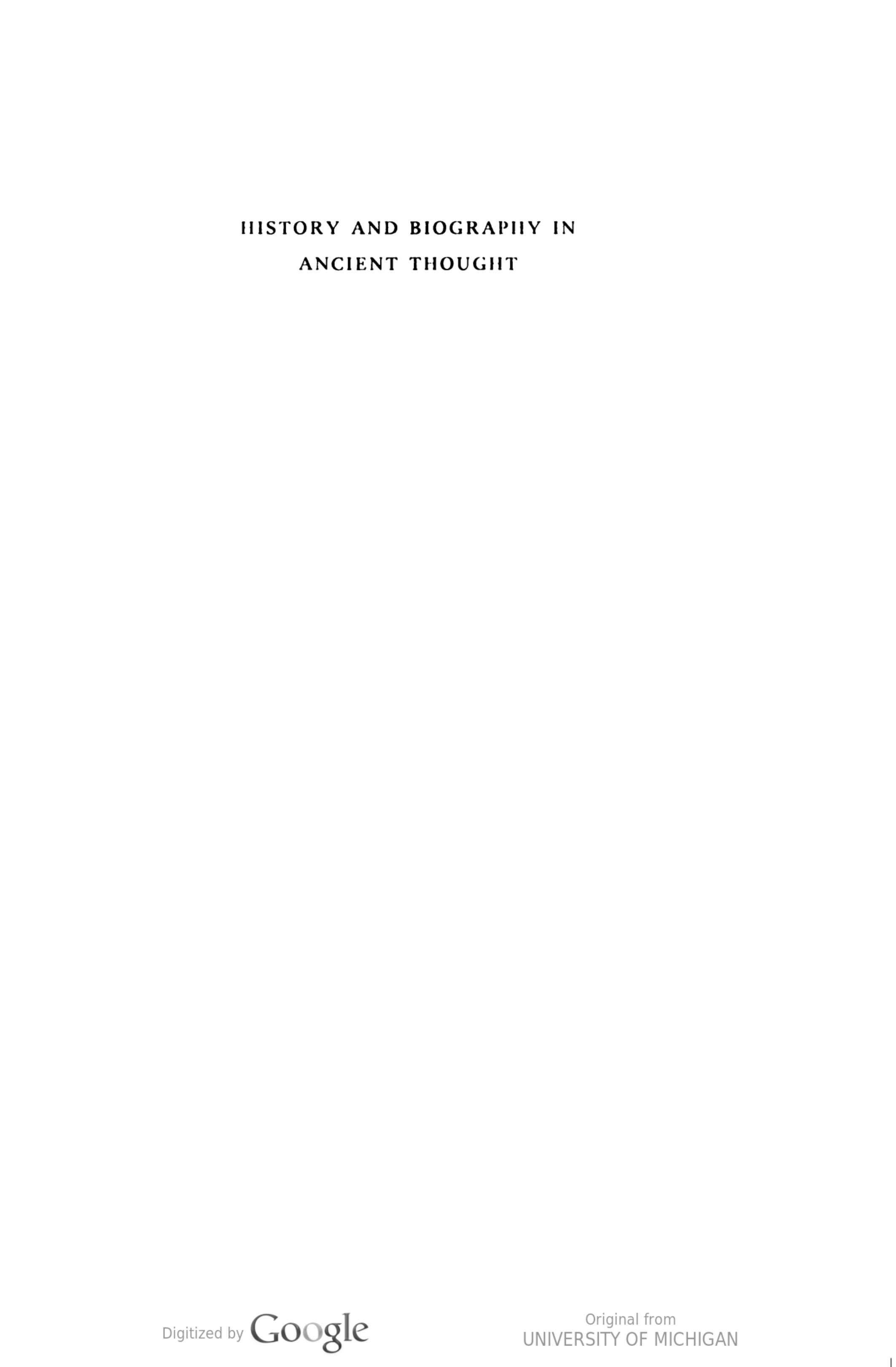 History and Biography in Ancient Thought by Bruno Gentili; Giovanni Cerri