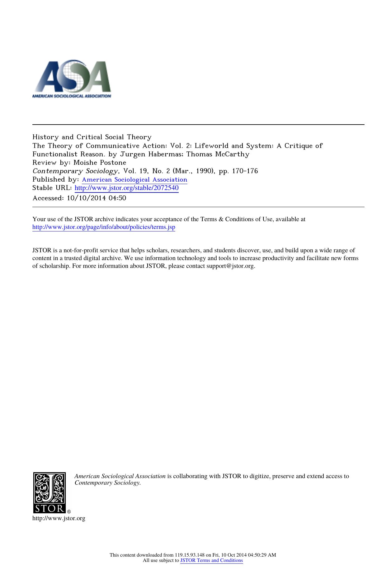 History and Critical Social Theory by unknow