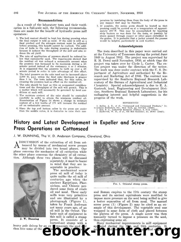 History and latest development in expeller and screw press operations on cottonseed by Unknown