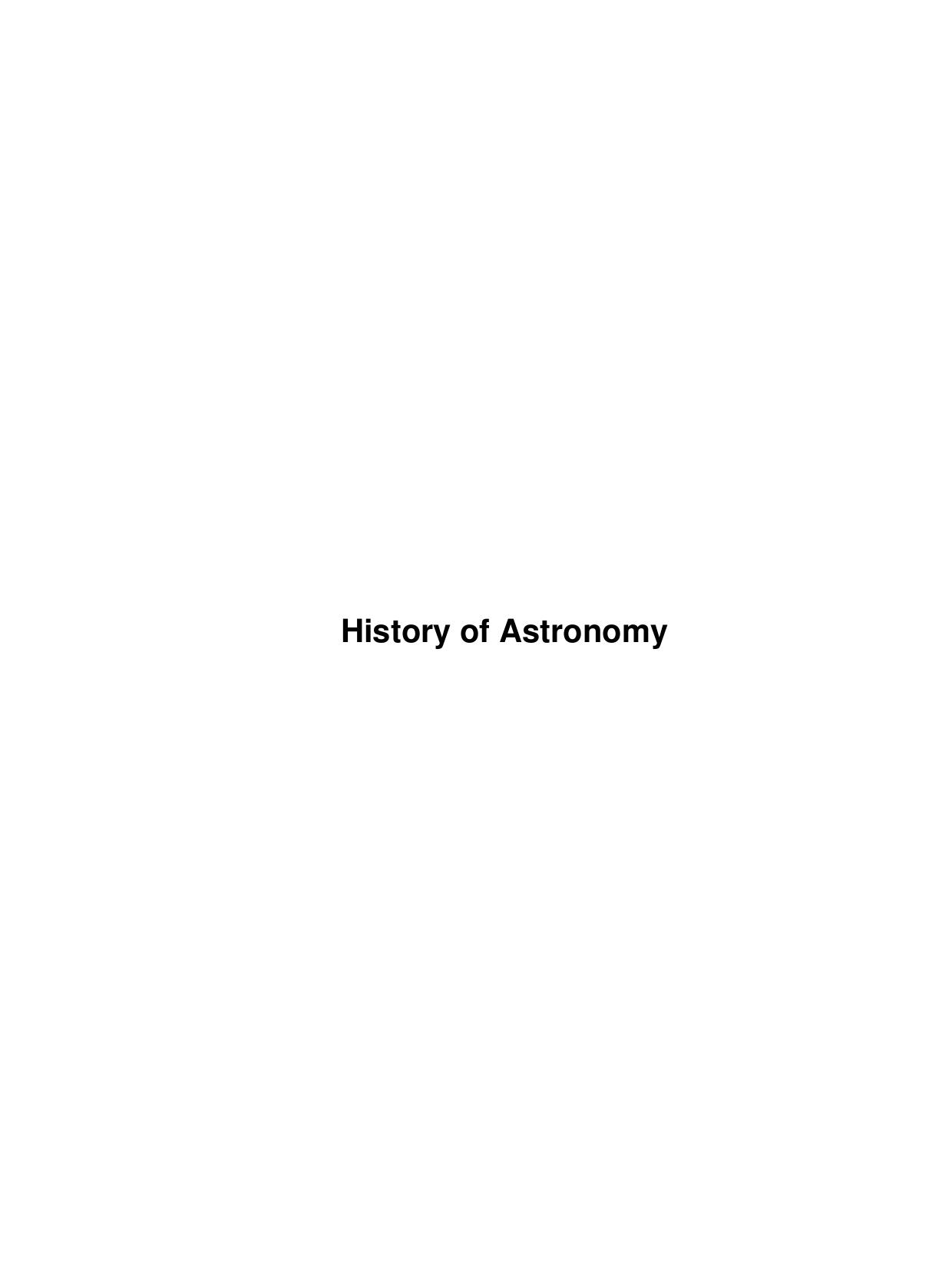 History of Astronomy by Unknown