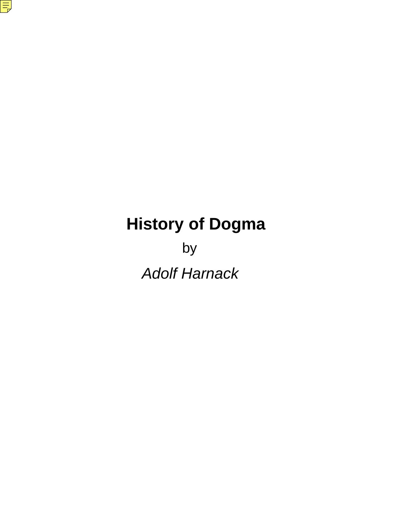 History of Dogma by Adolf von Harnack
