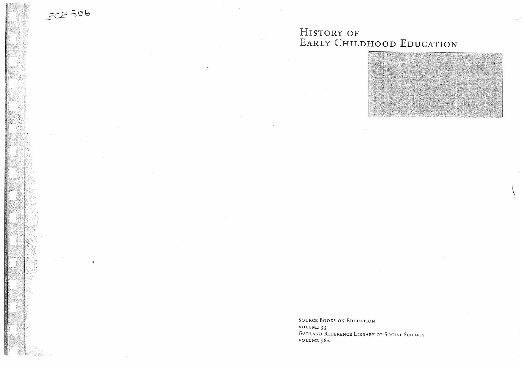 History of Early Childhood Education: A History (Source Book on Educaton) by Celi Lascarides