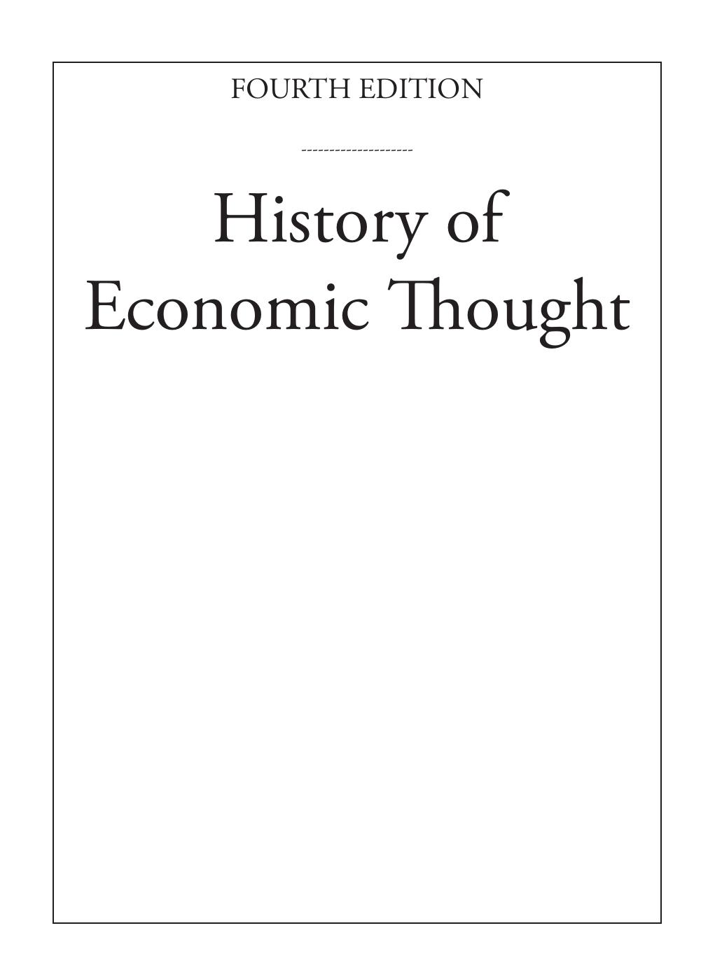 History of Economic Thought by Modern Economics
